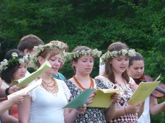 Performing our songs for the Lithuanians